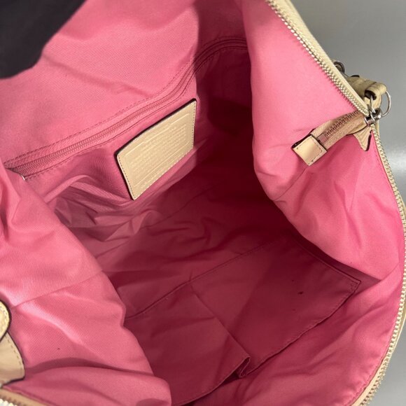 Coach F13731 Soho Pleated Ivory Pebbled Leather Hobo Shoulder Bag - Picture 8 of 13